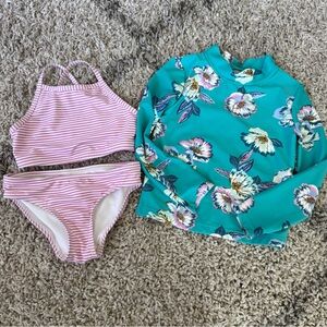 Carters girls swim suit set size 4